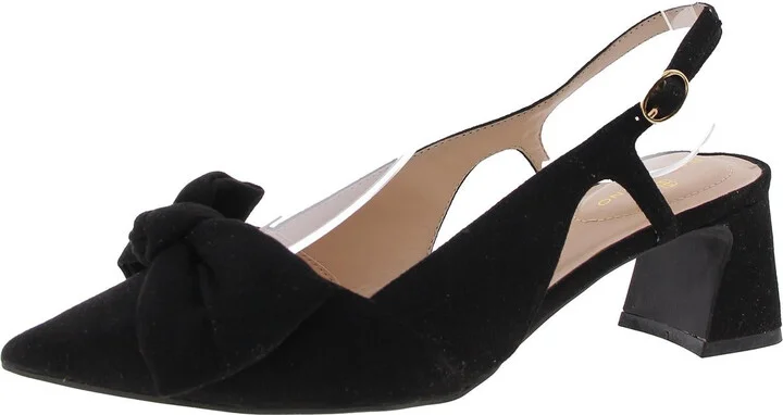 Womens Suede Bow Tie Pumps
