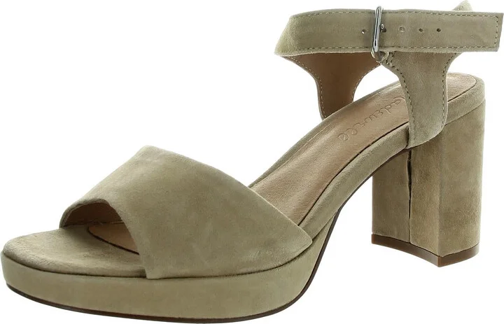 Womens Suede Buckle Ankle Strap