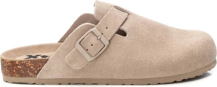 Women's Suede Clogs In Beige