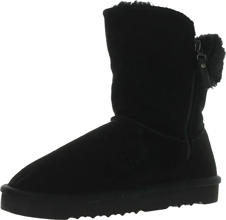 Womens Suede Cold Weather Shearling Boots
