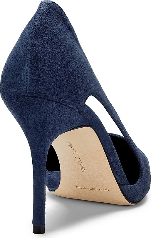 Women's Suede Cut-Out Pumps - Black - Size 7.5 - Image 8