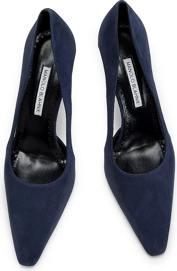 Women's Suede Cut-Out Pumps - Black - Size 7.5 - Image 9