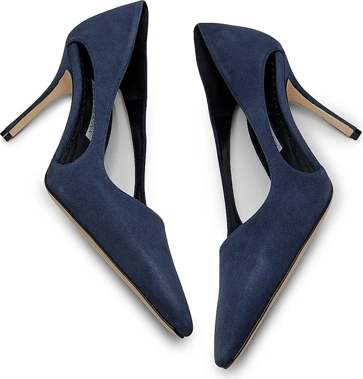 Women's Suede Cut-Out Pumps - Black - Size 7.5 - Image 11