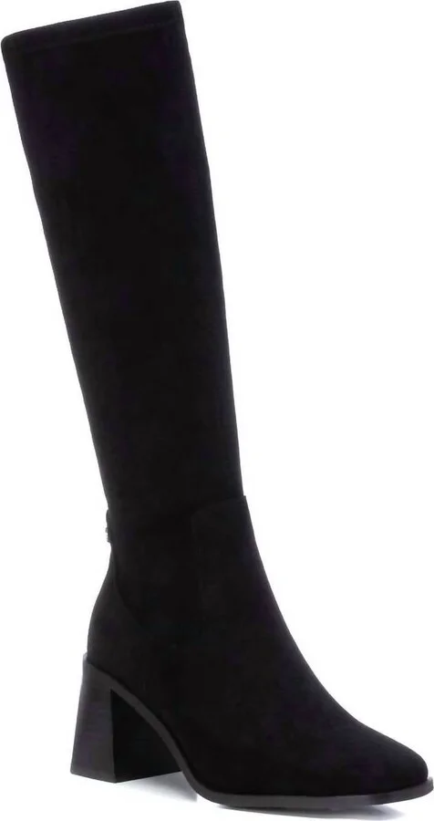 Women's Suede Dress Boots In Black