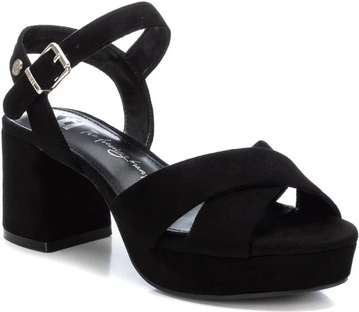 Women's Suede Heeled Platform Sandals By Xti - Image 2