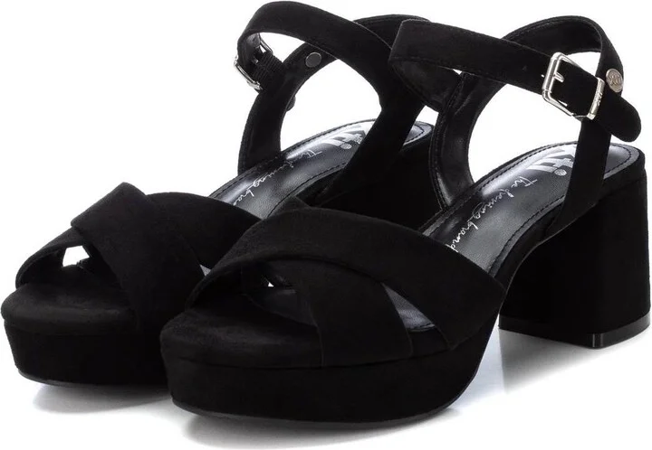 Women's Suede Heeled Platform Sandals By Xti - Image 4