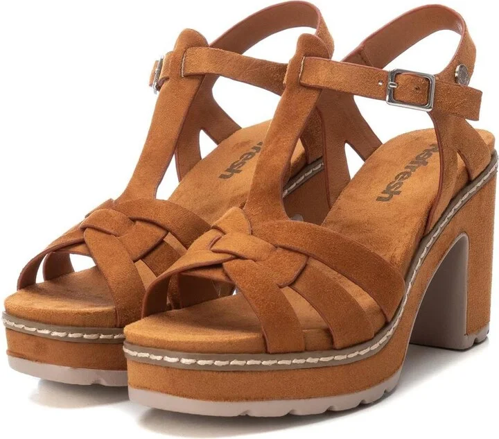 Women's Suede Heeled Platform Sandals By Xti - Image 8