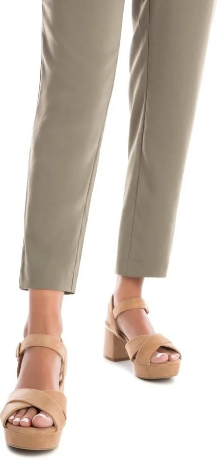 Women's Suede Heeled Platform Sandals By Xti - Image 9