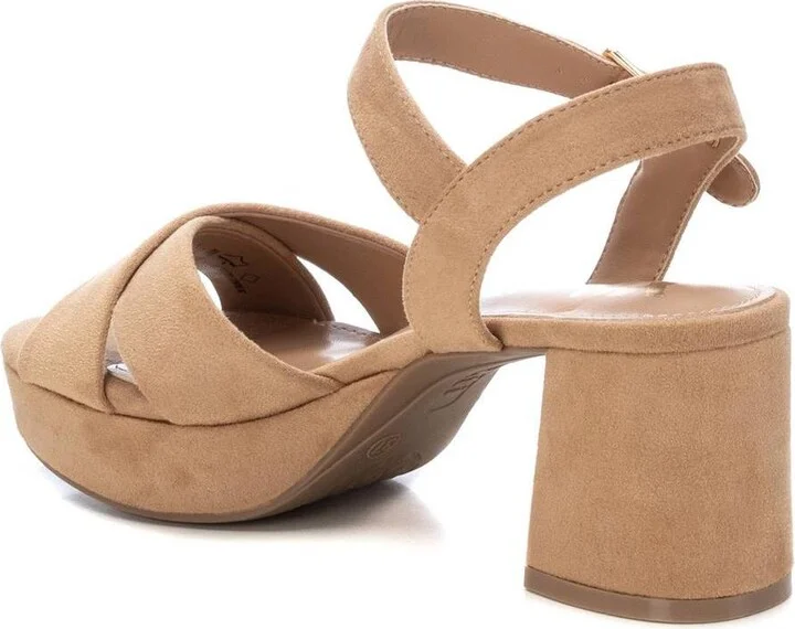 Women's Suede Heeled Platform Sandals By Xti - Image 11