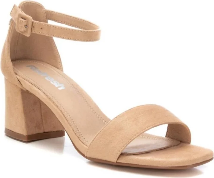 Women's Suede Heeled Sandals In Taupe