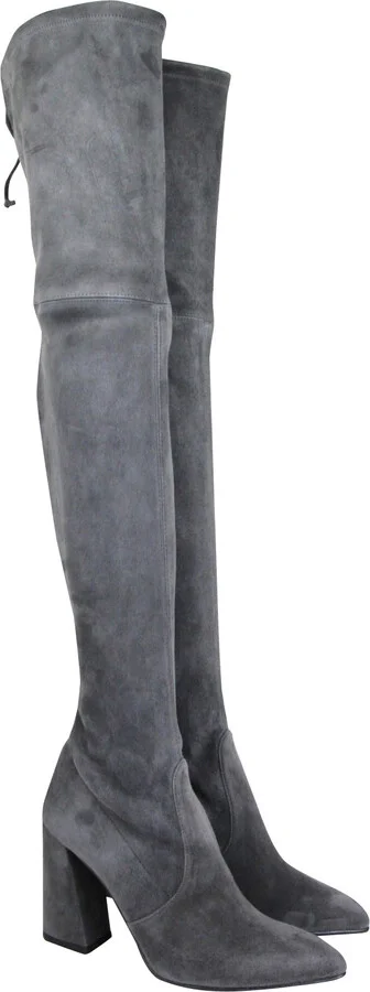 Women's Suede Highstreet Chunky-Heel Over-The-Knee Boot Slate - Image 4