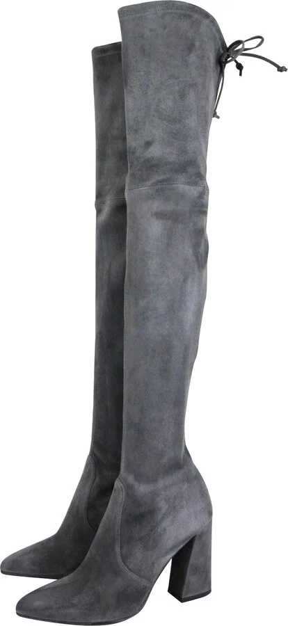 Women's Suede Highstreet Chunky-Heel Over-The-Knee Boot Slate - Image 6