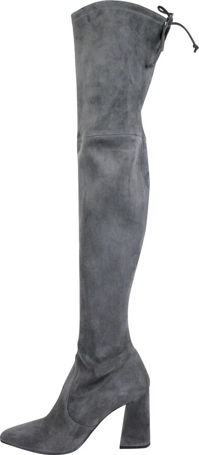Women's Suede Highstreet Chunky-Heel Over-The-Knee Boot Slate - Image 8