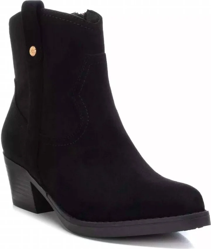 Women's Suede Italian Western Boots In Black