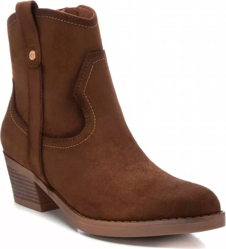 Women's Suede Italian Western Boots In Camel