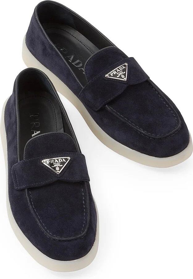 Women's Suede Leather Loafers - Blue - Size 6 - Image 3