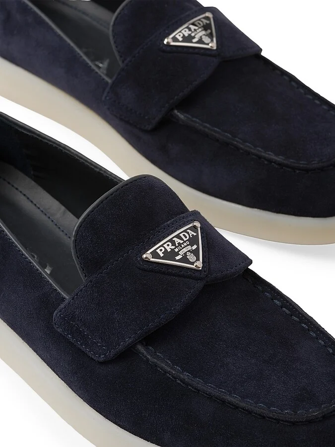 Women's Suede Leather Loafers - Blue - Size 6 - Image 5