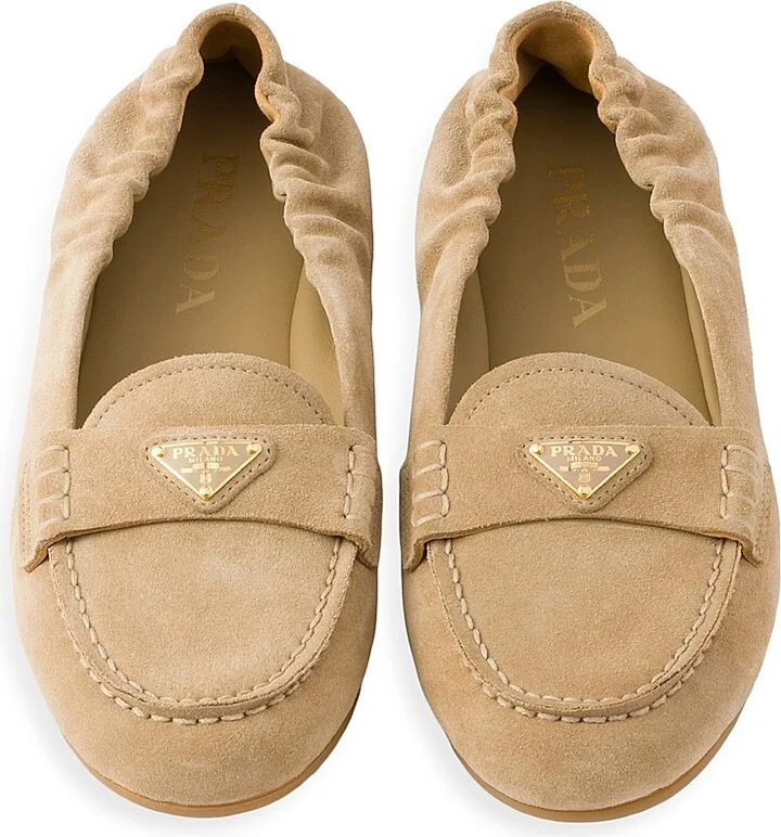 Women's Suede Loafers - Beige Khaki - Size 5.5 - Image 2