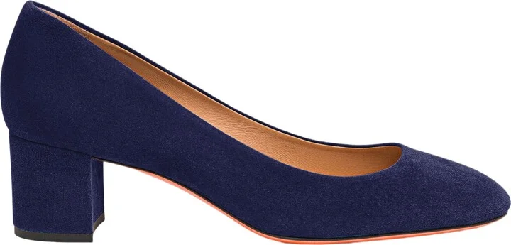 Women's suede low-heel pump