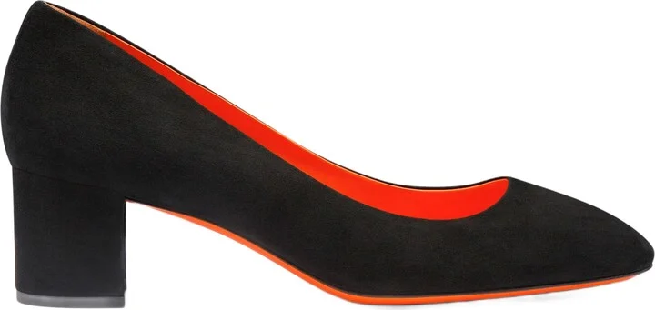 Women's suede low-heel pump