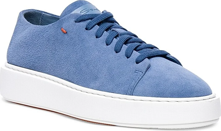 Women's Suede Low-Top Sneakers - Blue - Size 5 - Image 2