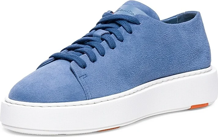 Women's Suede Low-Top Sneakers - Blue - Size 5 - Image 3