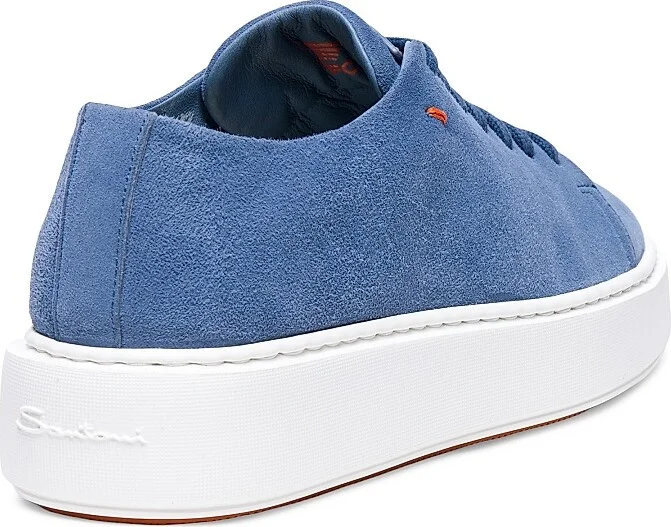 Women's Suede Low-Top Sneakers - Blue - Size 5 - Image 5
