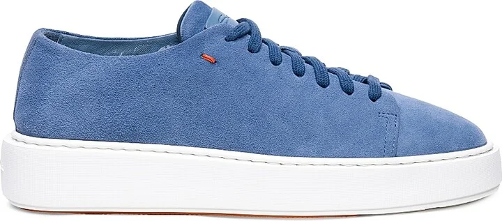 Women's Suede Low-Top Sneakers - Blue - Size 5