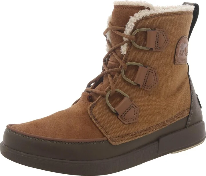 Womens Suede Lug Sole Ankle Boots