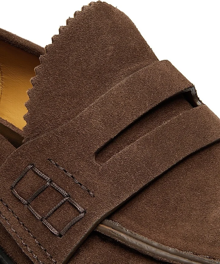 Women's Suede Lug-Sole Penny Loafers - Espresso - Size 7 - Image 5