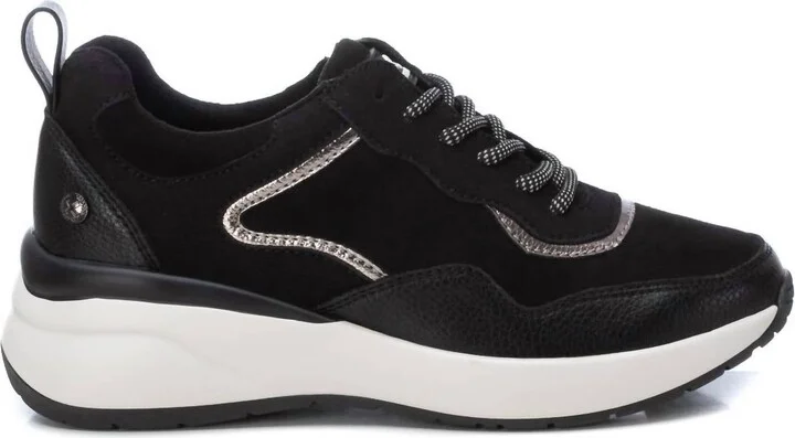 Women's Suede Metallic Sneakers In Black
