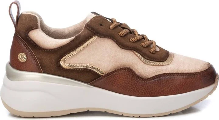 Women's Suede Metallic Sneakers In Camel