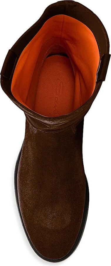 Women's Suede Mid Calf Boots - Dark Brown - Size 4.5 - Image 5