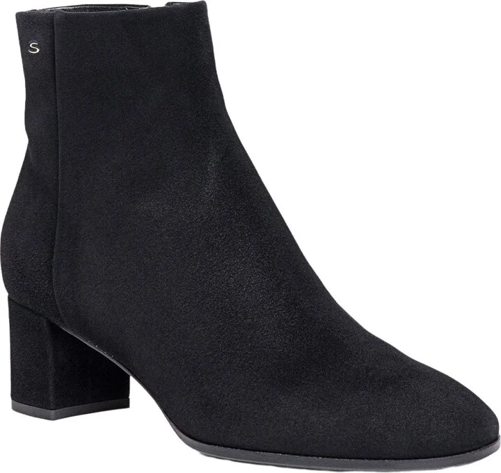 Women's suede mid-heel ankle boot