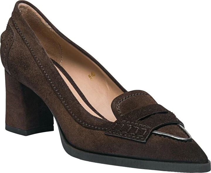 Women's suede mid-heel pump - Image 2