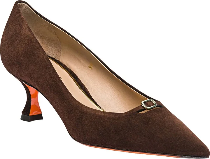 Women's suede mid-heel pump - Image 2