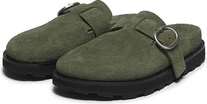 Women's Suede Mule Clogs - Slate Green - Size 6 - Image 2