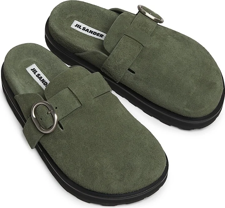 Women's Suede Mule Clogs - Slate Green - Size 6 - Image 4