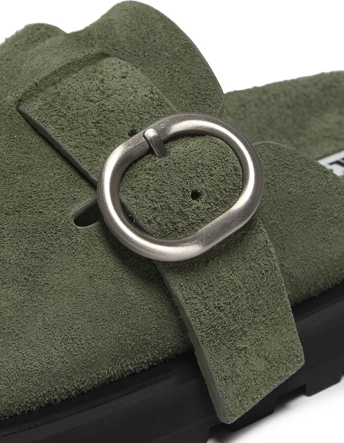 Women's Suede Mule Clogs - Slate Green - Size 6 - Image 5