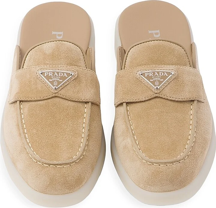 Women's Suede Mules - Beige - Size 6 - Image 3