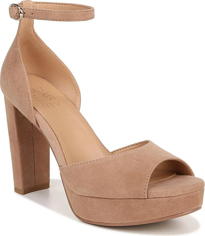 Womens Suede Open Toe Ankle Strap