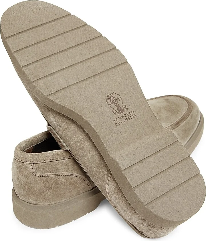 Women's Suede Penny Loafers - Beige - Size 6 - Image 5