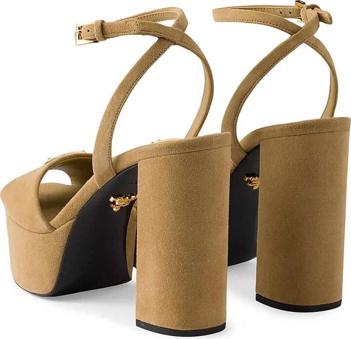 Women's Suede Platform Sandals - Black - Size 9 - Image 6