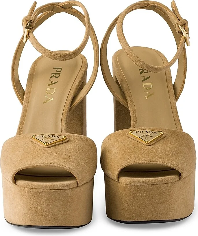 Women's Suede Platform Sandals - Black - Size 9 - Image 7