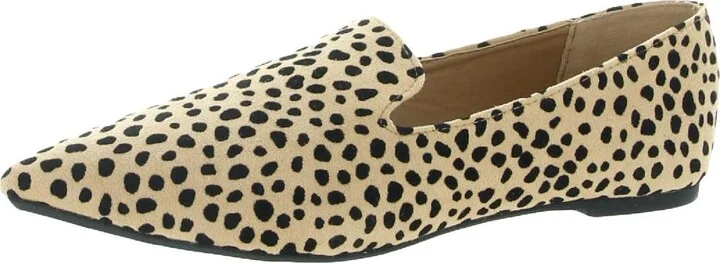 Womens Suede Pointed Toe Loafers