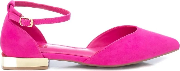 Women's Suede Pointy Toe Ballet Flats In Bright Pink