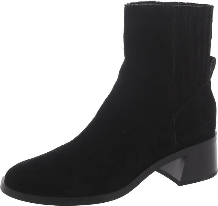 Womens Suede Pull On Ankle Boots