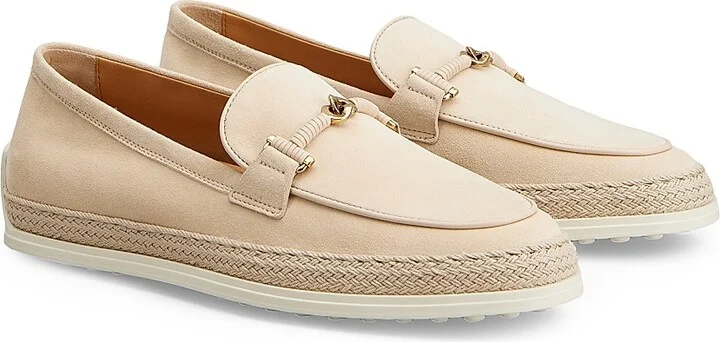 Women's Suede & Raffia Loafers - Naturale - Size 6 - Image 2
