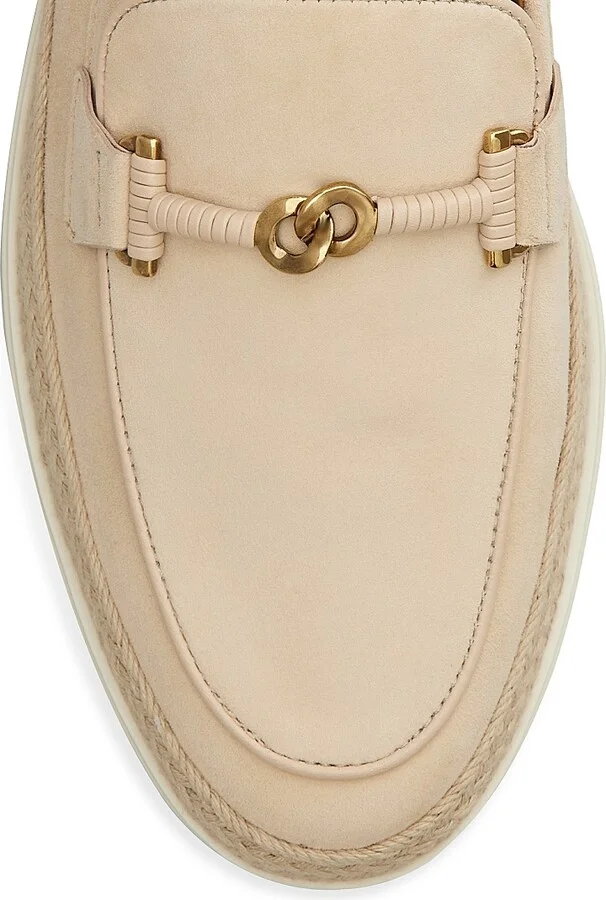 Women's Suede & Raffia Loafers - Naturale - Size 6 - Image 4
