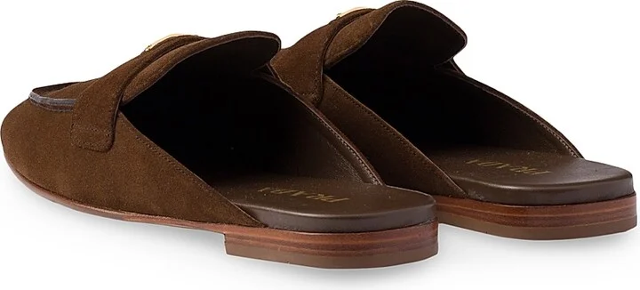 Women's Suede Sabots Mules - Beige Khaki - Size 5 - Image 6